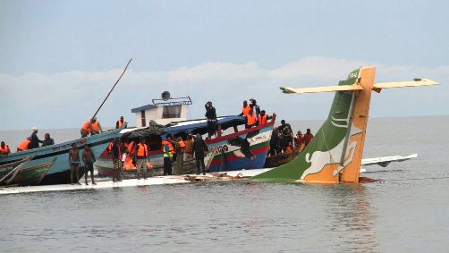 Flight PW494, which departed from the commercial capital Dar es Salaam, �crash landed� into the lake as it was approaching the lakeside city of Bukoba.